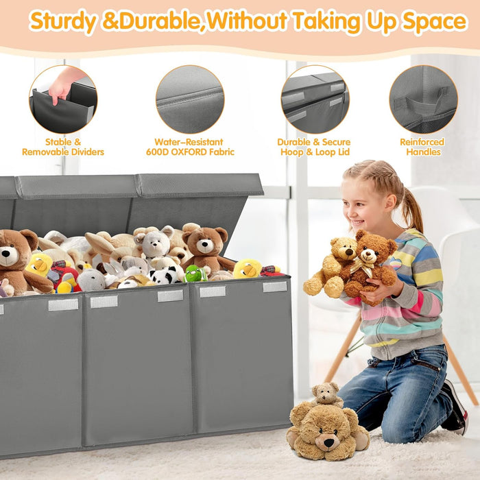 Oversized Toy Chest 50x15x12 Collapsible Mesh Pockets