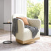 Beige 360 Degree Swivel Upholstered Accent Armchair