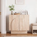 Buffet Cabinet with Storage, 31.5” Modern Sideboard Cabinet with Arched Doors & Shlef, Farmhouse Accent Media Console Credenza for Living Room/Dining/Kitchen/Entrayway, Travertine