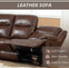 Genuine Leather Manual Recliner Sofa Set, Recliner Chair, Loveseat Reclining Sofa and 3 Seat Recliner Sofa, Couch Furniture Set for Living Room, Meeting Room, Brown(Recliner+Loveseat+Sofa)