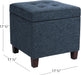 Square Tufted Storage Ottoman - Textured Navy, Small