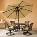 9Ft Patio Umbrella with Solar Lights, Khaki