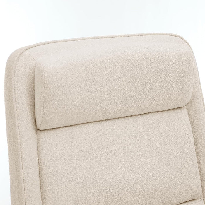 Cocoon Modern Executive High Back Home Office Chair, Upholstered Desk Chair with Wheels, Vanity Chair with Head and Lumbar Support, Armrest (Beige)