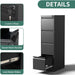 4 Drawer File Cabinet with Lock,Metal Vertical Filing Cabinets for Home Office,Heavy Duty File Storage Cabinet for Letter/Legal/A4/F4 Size File,Assembly Require (Black, Vertical 4 Drawer)