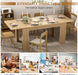 59"-86" Extendable Dining Table for 6-8 Person, Wooden Dining Room Table, Modern Extendable Table for Gatherings, Meeting for Small Kitchens, Dining Office Areas(Natural)