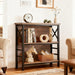 Brown IndustrialGrade 3 Tier Bookcase With Backboard