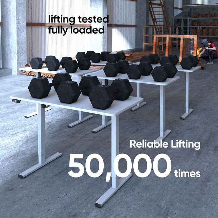 Electric Standing Desk Adjustable Height, Stand up Home Office Desk, 40X24 Inches Sit Stand Desk with Memory Preset, White