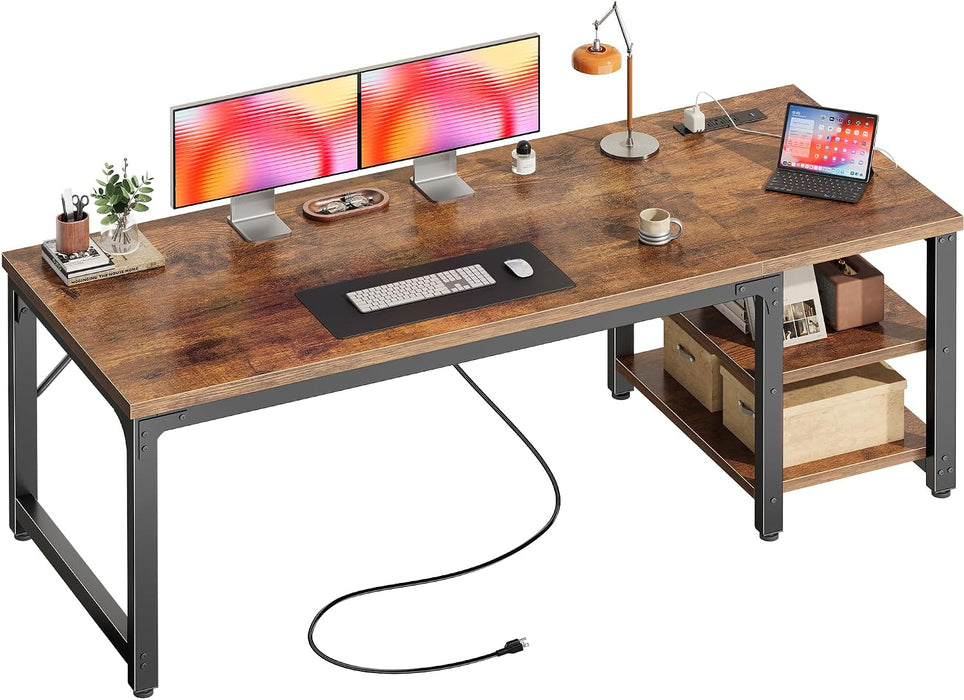 63'' X 23.6'' Computer Desk with Power Outlets, 0.95'' Thick Desktop