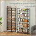 No Assembly 5 Tier Collapsible Book Shelves, 51.2" H X 23.6" W Folding Bookshelf Bookcase Open Industrial Foldable Shelf for Bedroom, Living Room, Home Office - Rustic Brown