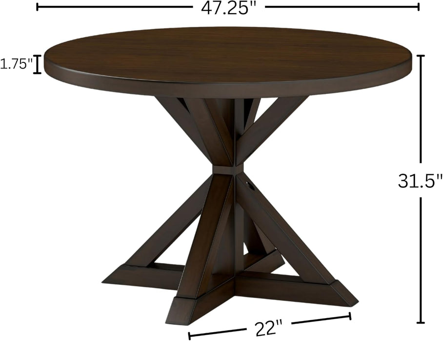 Windvale Cross-Buck Base Dining Table, Espresso