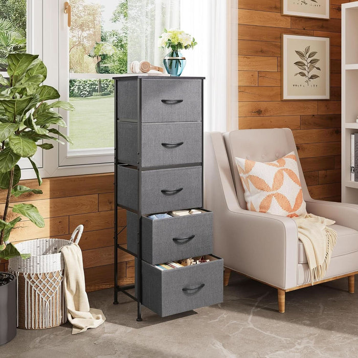 dark grey tall dresser Manhattan Comfort Granville 3-Piece Standard Dresser, Tall Narrow Chest and Nightstand Set in Dark Grey