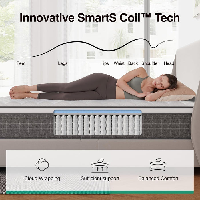 12 Inch XL Twin Mattress,Twin XL Gel Memory Foam Hybrid Mattress