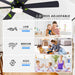Ceiling Fans with Lights,46" Low Profile Ceiling Fan with Light and Remote Control,Flush Mount, Reversible, Dimmable, Noiseless, Black Ceiling Fan for Bedroom