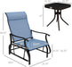3-Piece Outdoor Gliders Set Bistro Set with Steel Frame, Tempered Glass Top Table for Patio, Garden, Backyard, Lawn, Light Blue
