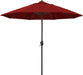 9' Rd Sunbrella Aluminum Patio Umbrella, Crank Lift, Auto Tilt, Bronze Pole, Jockey Red