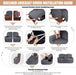 Recliner Loveseat Cover with Middle Console Stretch Reclining Sofa Slipcover for 2 Seat Jacquard Reclining Couch Sofa Covers Furniture Protector with Elastic Straps Bottom (Dark Gray)