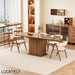 Extendable Kitchen Dining Table for 4-6, 47-65 Inch Rectangle Dining Room Table with 2 Doors, Large Storage, Mid Century Modern Dinner Furniture, Living Room, Space Saving, Square, Fluted, Walnut