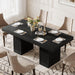 Tribesigns Dining Table for 4-6 People, 63 Inch Modern Rectangle Kitchen Table with Pedestal Base, Large Dinner Furniture for Dining Room, Kitchen, Living Room, Black