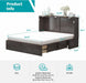 Queen Murphy Wallbed Cabinet Grey USBChargingStation
