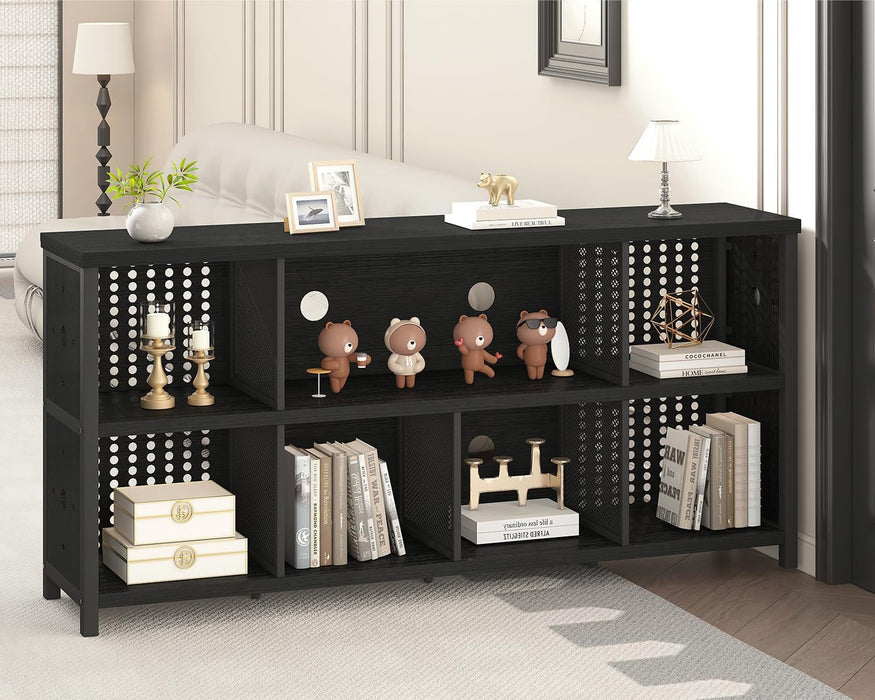 Black 63 Inch Multifunctional Industrial Bookshelf Storage