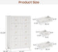 Fluted Dresser for Bedroom, Kids Dresser Cabinet with 6 Drawers