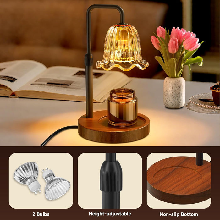 Candle Warmer Lamp with Timer Dimmer, Electric Candles Warmer Lamps for New Home Room Decor, Birthday Gifts for Women, Height-Adjustable Wax Melting Warmer Lamp for Jar Scented Candles