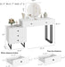 Vanity Desk with Mirror and Lights, 49.2”H Makeup Vanity with 3 Color Lights and Adjustable Brightness, Bedroom Vanity Table with 5 Drawers, White