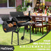 Outdoor Charcoal Grill with Cover, Large Barrel BBQ Grill with Offset Smoker, Great for Camping Patio Backyard Garden Party Picnic Beach, Large 420.SQ.IN Cooking Area, 2 Screwdrivers - Black
