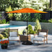 9FT Lyon Outdoor Patio Umbrella Outdoor Table Umbrella with Crank Market Umbrella 8 Sturdy Ribs UV Protection Waterproof and Push Button Tilt for Garden Deck Backyard Pool,Orange
