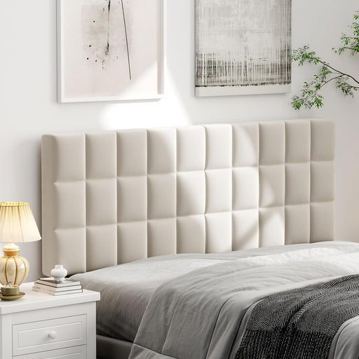 Velvet Upholstered Tufted King Size Headboard,Wood Head Board with Metal Legs, Adjustable Height from 42” to 56”, Bed Headboard in Modern Design,Backboard for Bed, Beige