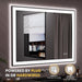 48"X36" LED Bathroom Mirror Black Framed
