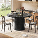 47'' round Dining Table, Wooden Kitchen Table with Fluted Base