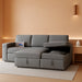 Sectional Sofa L-Shaped Sofa Couch Bed W/Chaise & USB, Reversible Couch Sleeper W/Pull Out Bed & Storage Space, 4-Seat Fabric Convertible Sofa, Pull Out Couch Light Gray