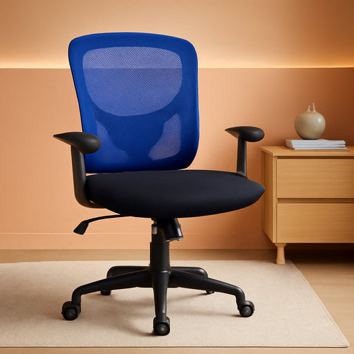 Big and Tall Office Chair 400Lbs Desk Chair Mesh Computer Chair with Lumbar Support Wide Seat Adjust Arms Rolling Swivel High Back Task Executive Ergonomic Chair for Home Office (Blue)