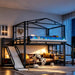 IndustrialGrade Metal Loft Bed Multicolor LED Lighting