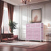 Pink Linen UltraFabricStorage Dresser With Nine Drawers