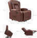 Power Lift Recliner Massage Chair with USB, Heat, and Cupholders