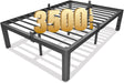 14 Inch Queen Platform Bed Frame - 3500 Lbs Heavy Duty Metal Mattress Foundation with Safe Rounded Corners & Recessed Legs, Non-Slip Mattress Retainers, Noise Free, No Box Spring Needed