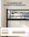 Black FullOverFull Metal BunkBed DetachableRails HeavyDuty