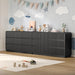 Dresser for Bedroom with 9 Drawers, Fluted Chest of Drawers with round Curved Corner, Hidden Handles, Modern Wood Storage Organizer for Bedroom, Nursery, Living Room