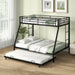 Twin over Full Bunk Bed Frame with Trundle for Guest Room