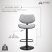 Leland Adjustable Grey Faux Leather and Black Finish Bar Stool