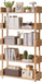 5 Tier Bookshelf, Free Standing Wooden Bookcase with Open Storage Shelves, Sturdy Shelf Organization Display Rack for Living Room, Bedroom, Home Office, Oak Color YD-BC006R