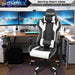 Gaming Chair, Office Chair High Back Computer Chair Leather Desk Chair Racing Executive Ergonomic Adjustable Swivel Task Chair with Headrest and Lumbar Support (White)