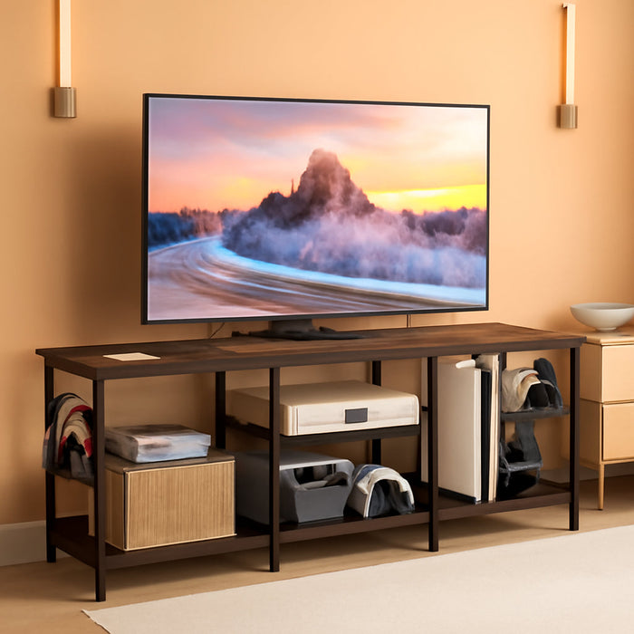 TV Stand for Living Room Entertainment Center for 55 Inch Tvs, TV Media Console Table Television Stands for Bedroom, Rustic Brown