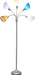 LF2006-SBG 67" Contemporary Multi Head Medusa 5 Light Adjustable Gooseneck Silver Floor Lamp with Blue, White, Gray Shades for Kids Bedroom Playroom Living Room Office