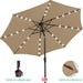 9FT Outdoor Patio Umbrella with Solar Lights, LED Lighted Pool Umbrella with Tilt and Crank, Outdoor Table Umbrellas for Deck, Yard & Market (Beige)