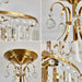 Crystal Gold Five Light Chandelier Ceiling Fixture