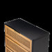 Aril 3-Drawer Woven Cane Front Accent Chest, Mid Century Modern 3 Drawers Nightstand