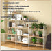 No Assembly 5 Tiers Folding Bookshelf, 59.4" H Foldable Storage Shelves Vintage Bookcase Standing Racks Study Organizer Home Office - Natural White